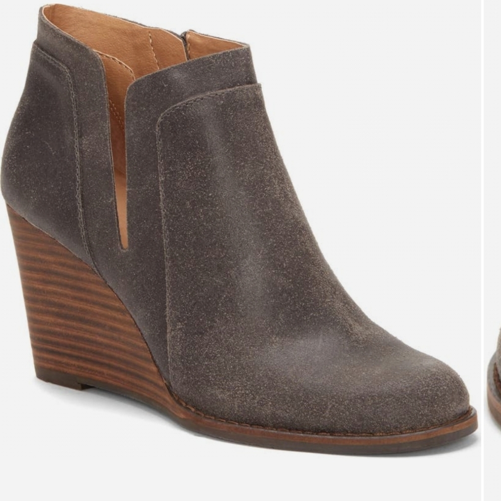 Lucky Brand Green Ankle Booties with Wedge Heel Size 7.5 - Picture 7 of 7